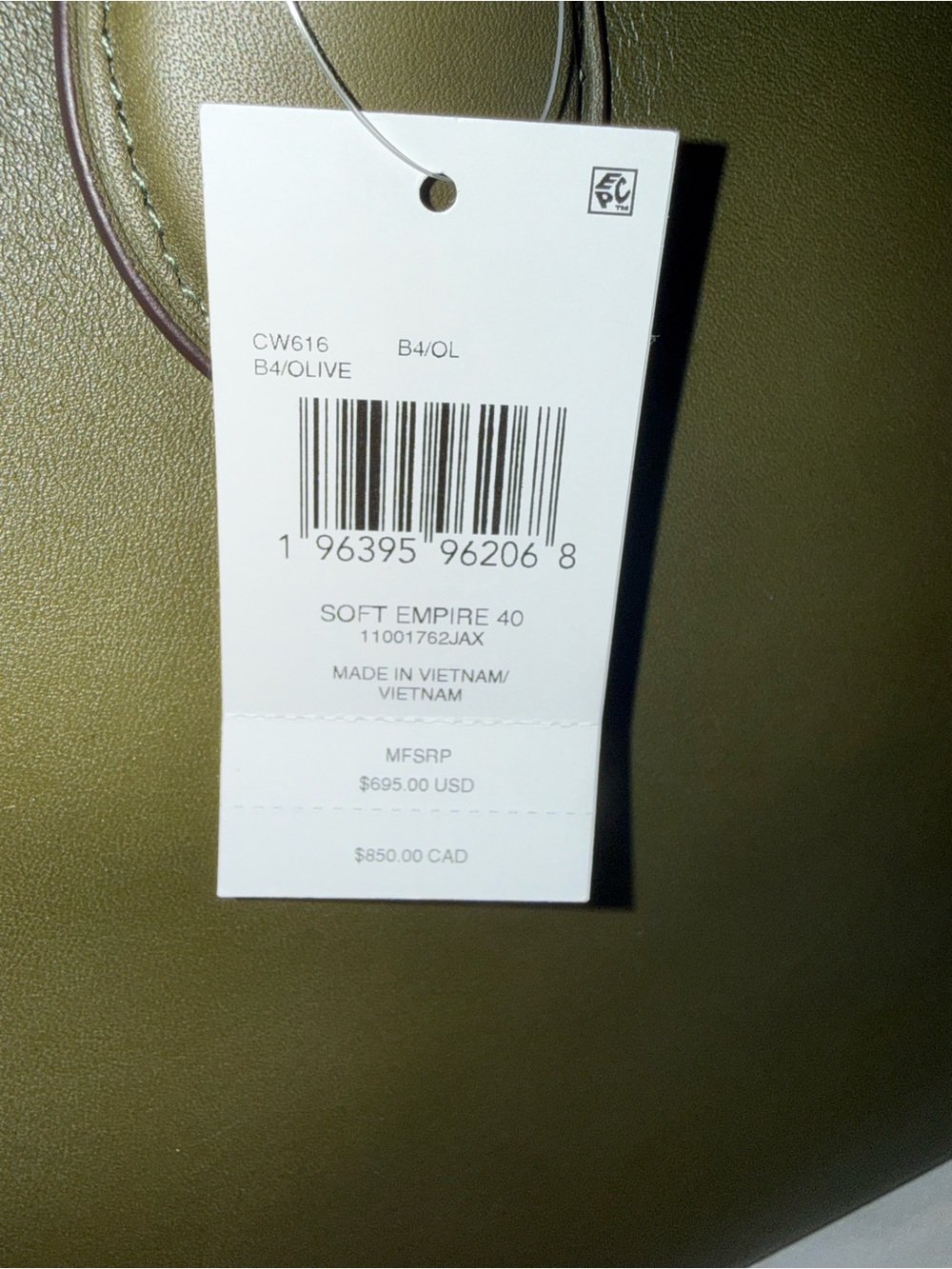 Coach Soft Empire 40 Shoulder Bag in Olive